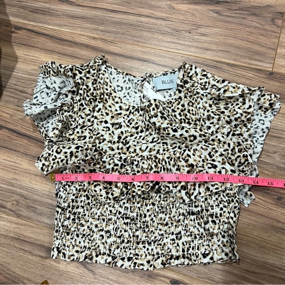 NWT Blue Life Cecily Leopard Animal Print Ruffle Top - Picture 5 of 5